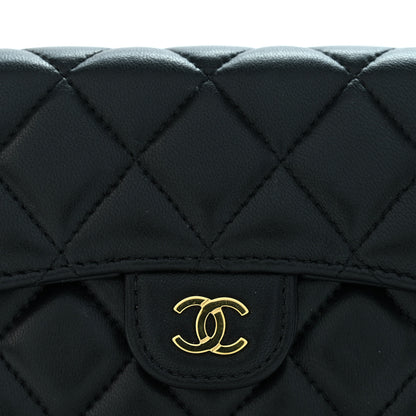 Chanel Lambskin Quilted Compact Flap Wallet Black 10 of 11