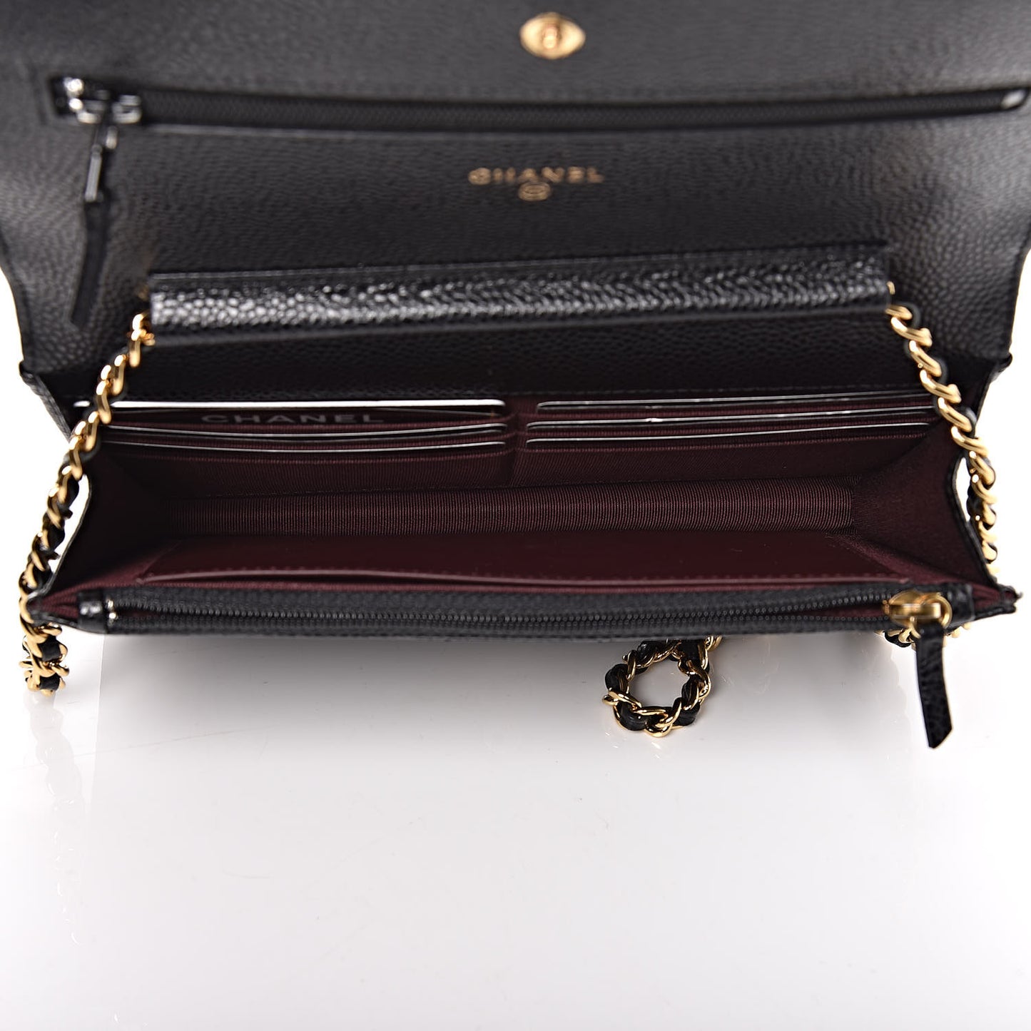 Caviar Quilted Wallet On Chain WOC Black