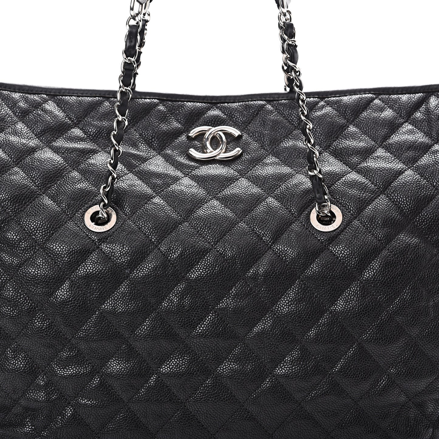 Caviar Quilted French Riviera Shouler Bag Black