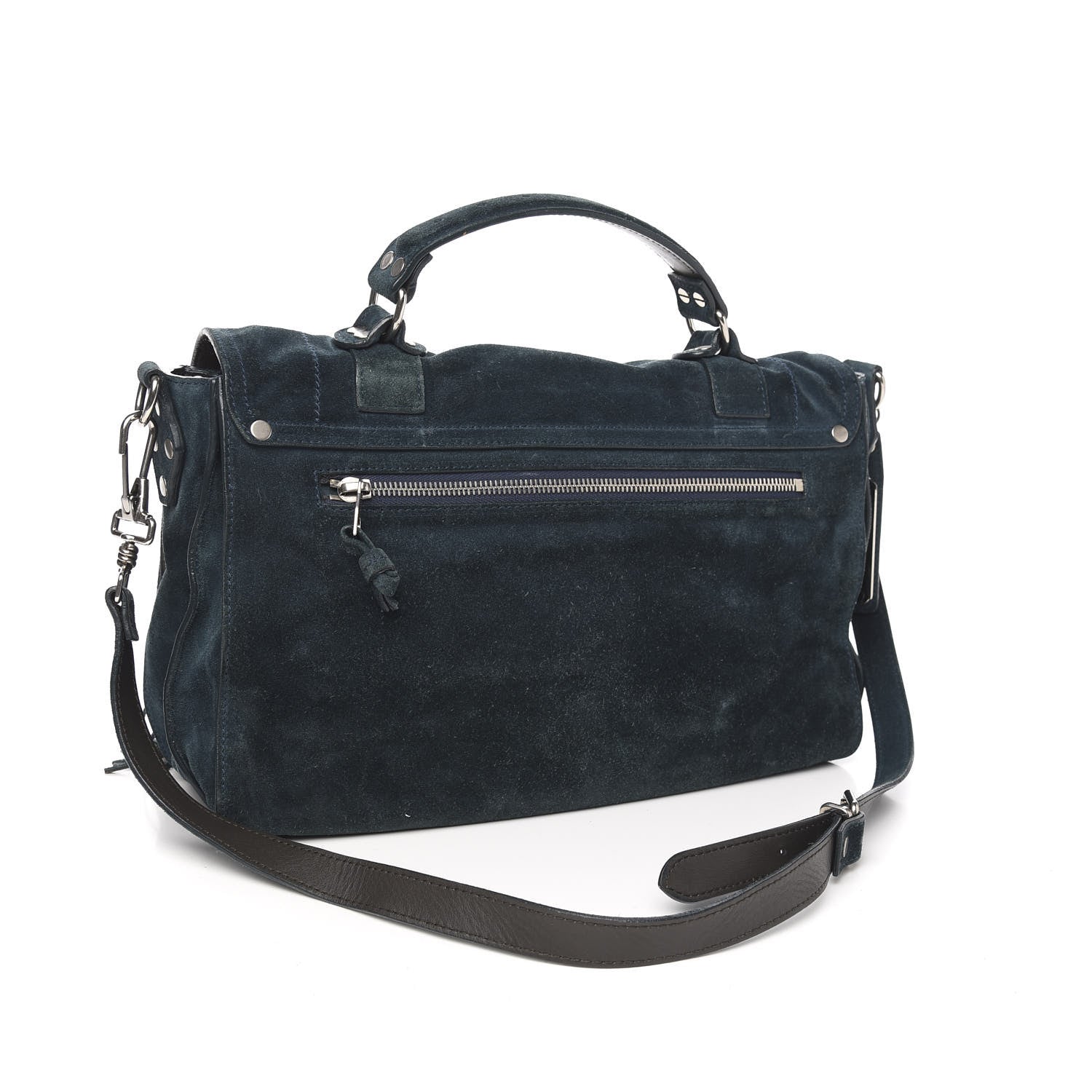 Proenza Schouler Suede Fringe Medium PS1 Satchel Blue 2 of 10