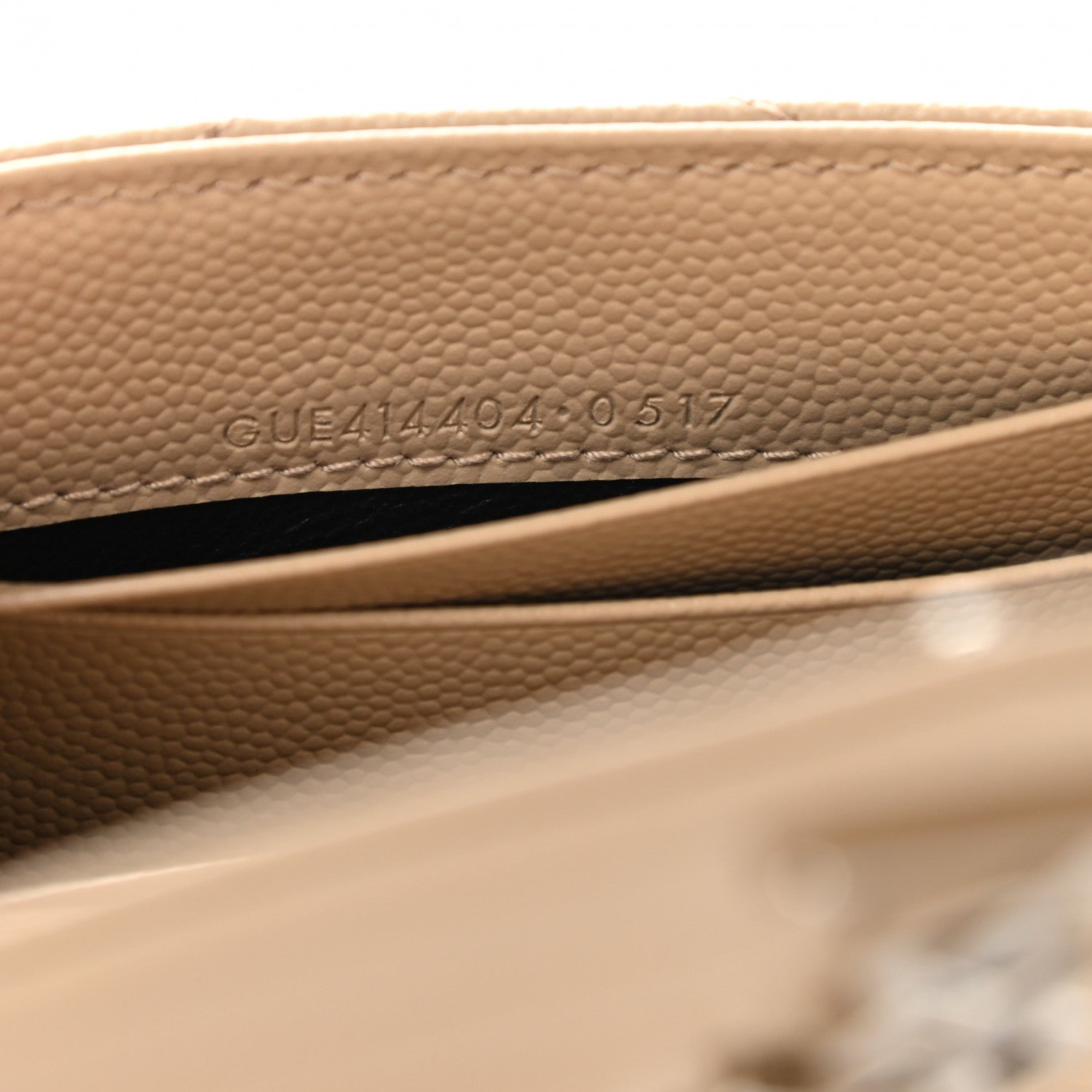 Saint Laurent Grain De Poudre Matelasse Chevron Small Monogram Envelope Wallet Dark Beige 7 of 8