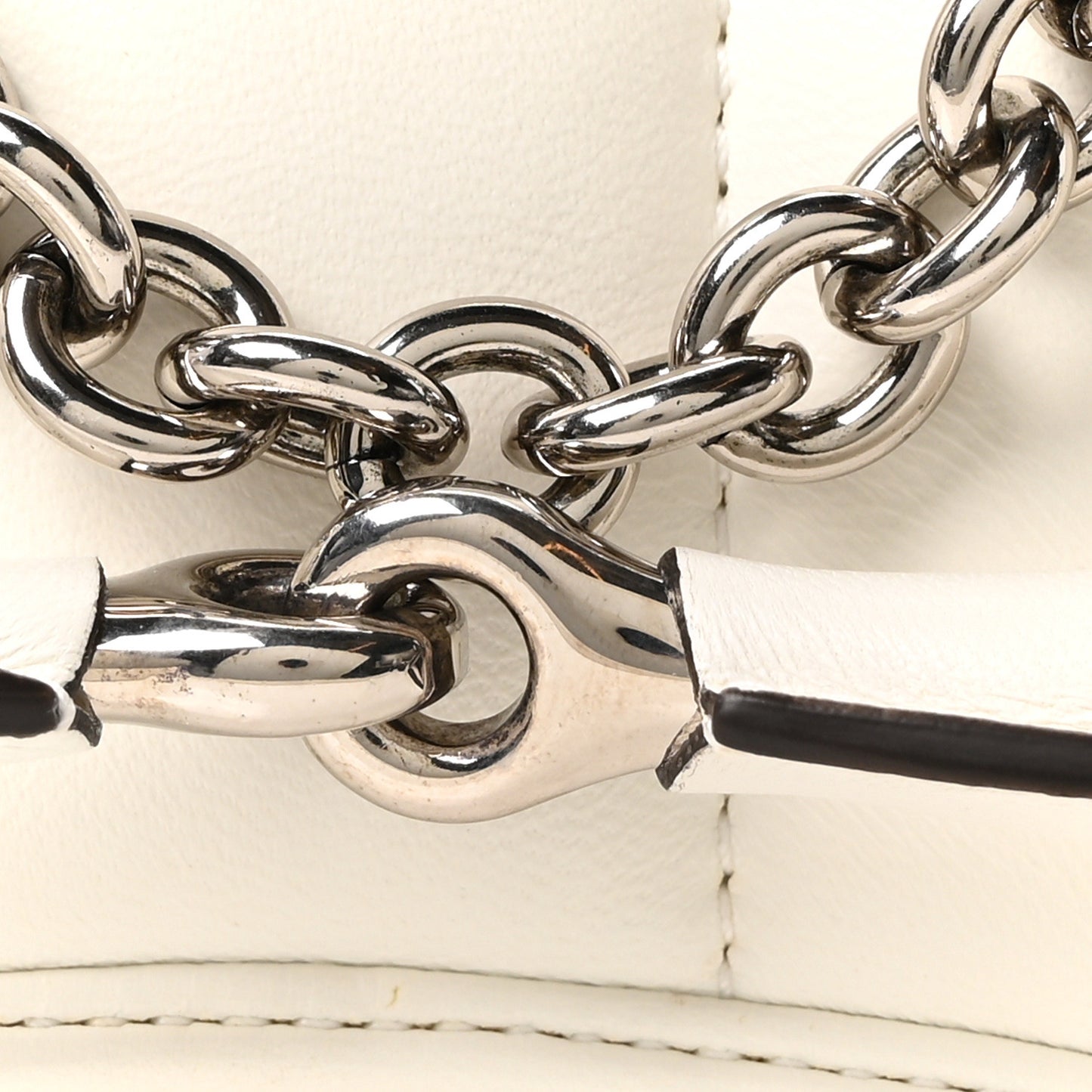 Nappa Vertical Matelasse Small Maxi Horsebit Chain Shoulder Bag Great White