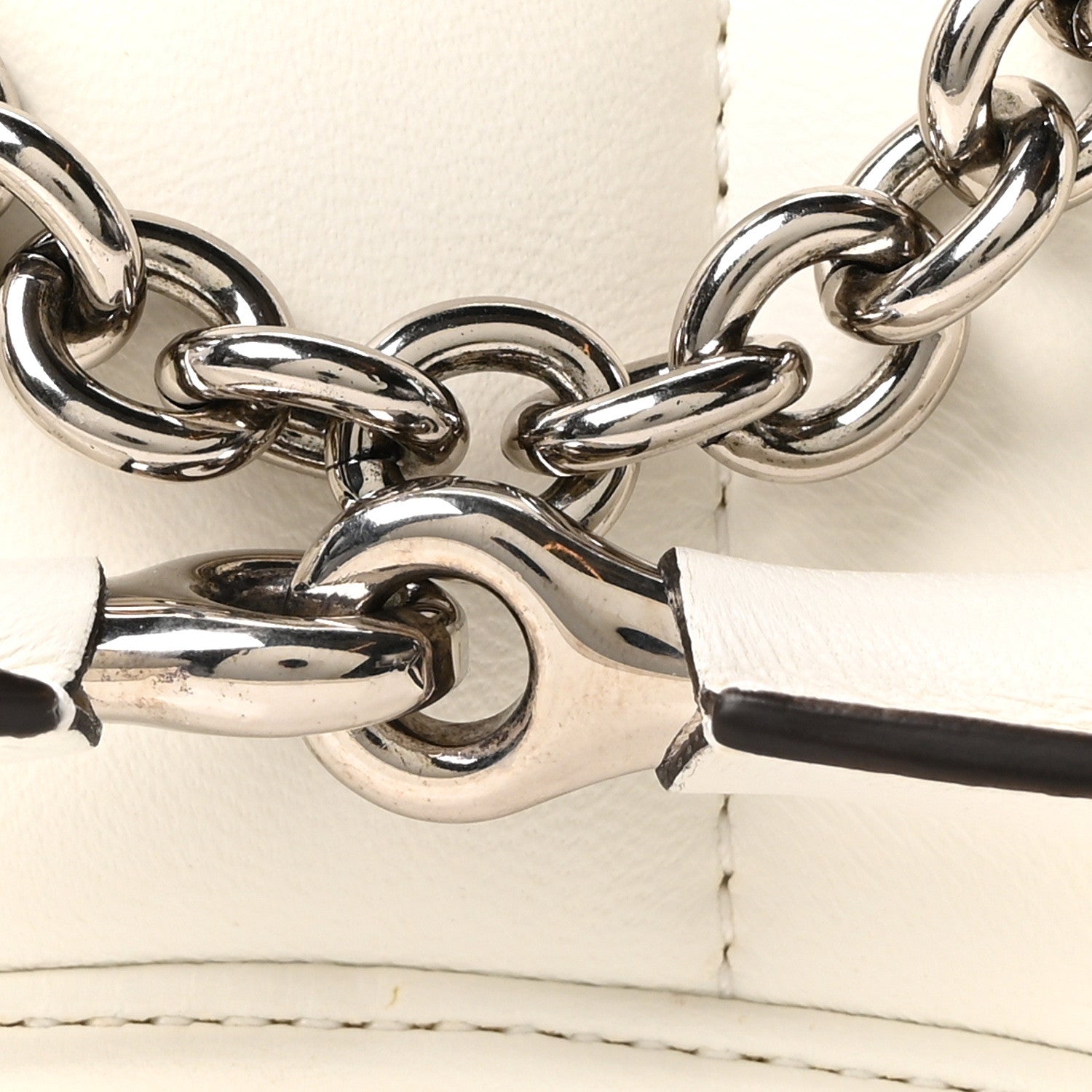 Gucci Nappa Vertical Matelasse Small Maxi Horsebit Chain Shoulder Bag Great White 8 of 10