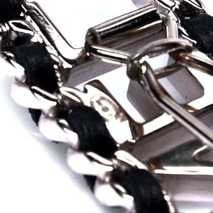 Chanel Metal Lambskin Vintage Allure Logo Hair Clip Black Gold 5 of 5