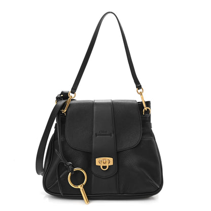 Chloe Grained Lambskin Calfskin Small Lexa Shoulder Bag Black 1 of 9