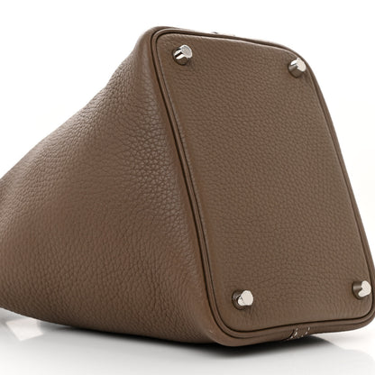 Hermes Taurillon Clemence Picotin Lock 18 PM Etoupe 9 of 11