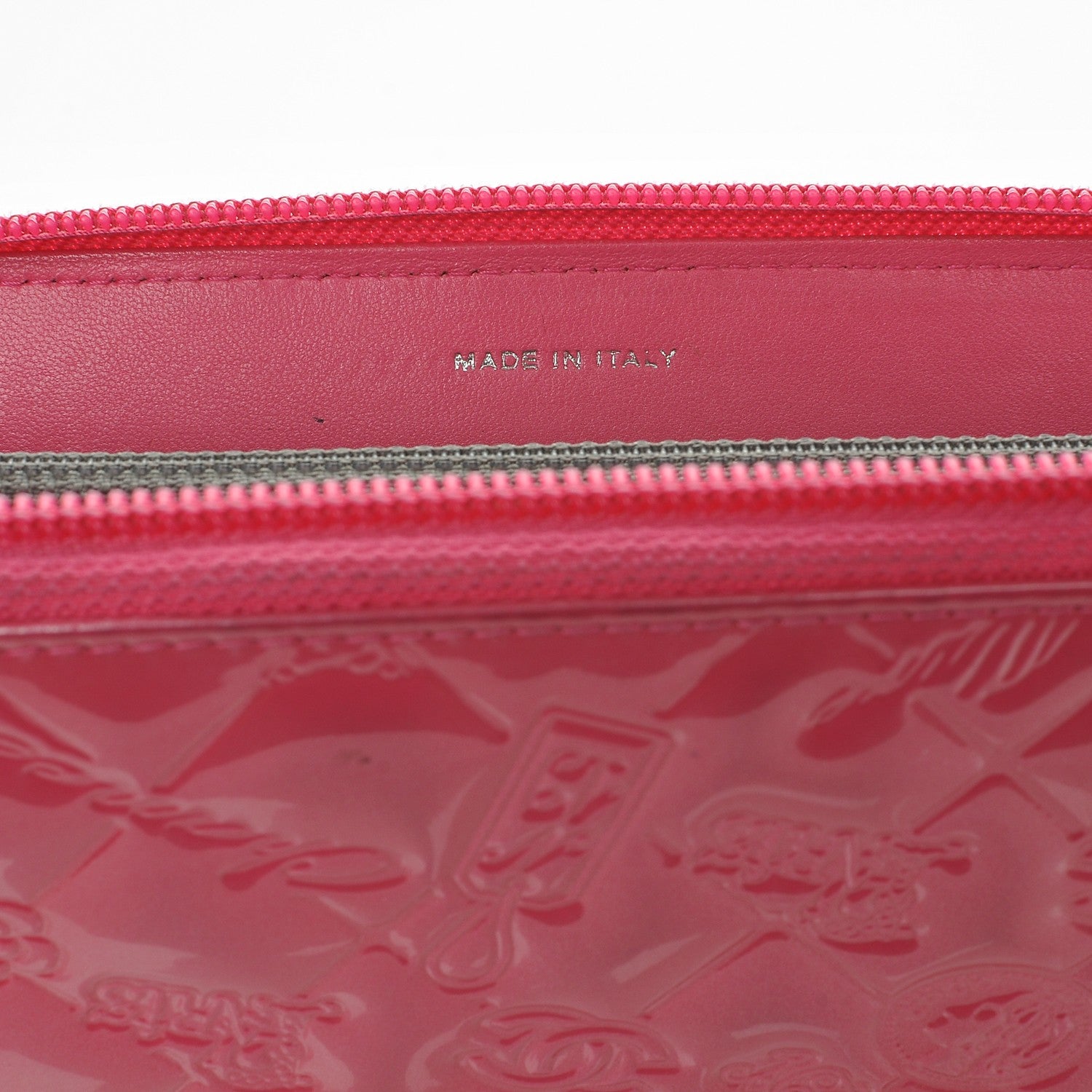 Chanel Patent Calfskin Lucky Symbols Zip Around Wallet Fuchsia 7 of 9