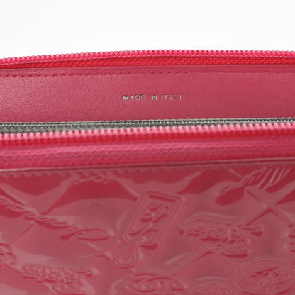 Chanel Patent Calfskin Lucky Symbols Zip Around Wallet Fuchsia 7 of 9