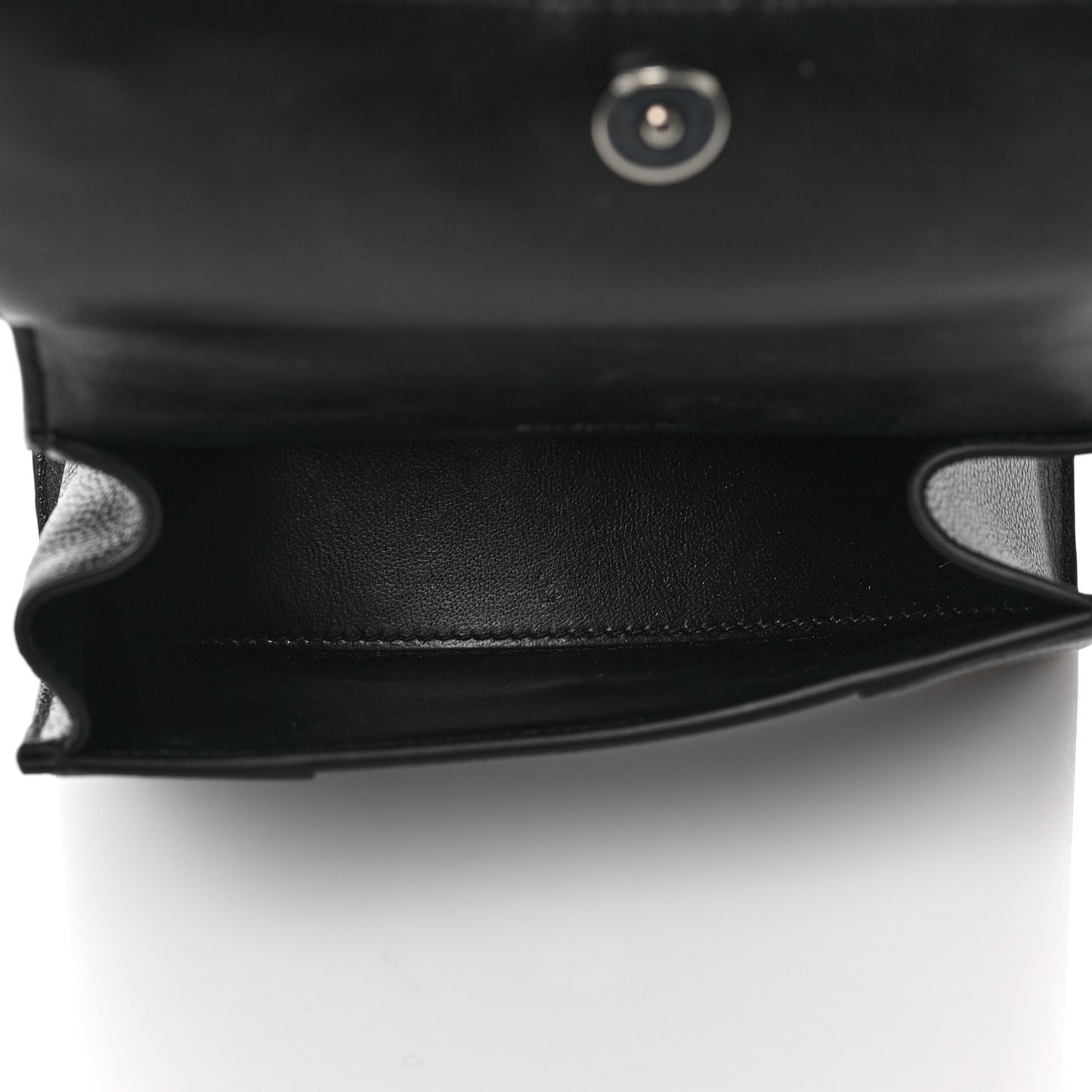 Grained Calfskin Hourglass Top Handle Bag XS Black