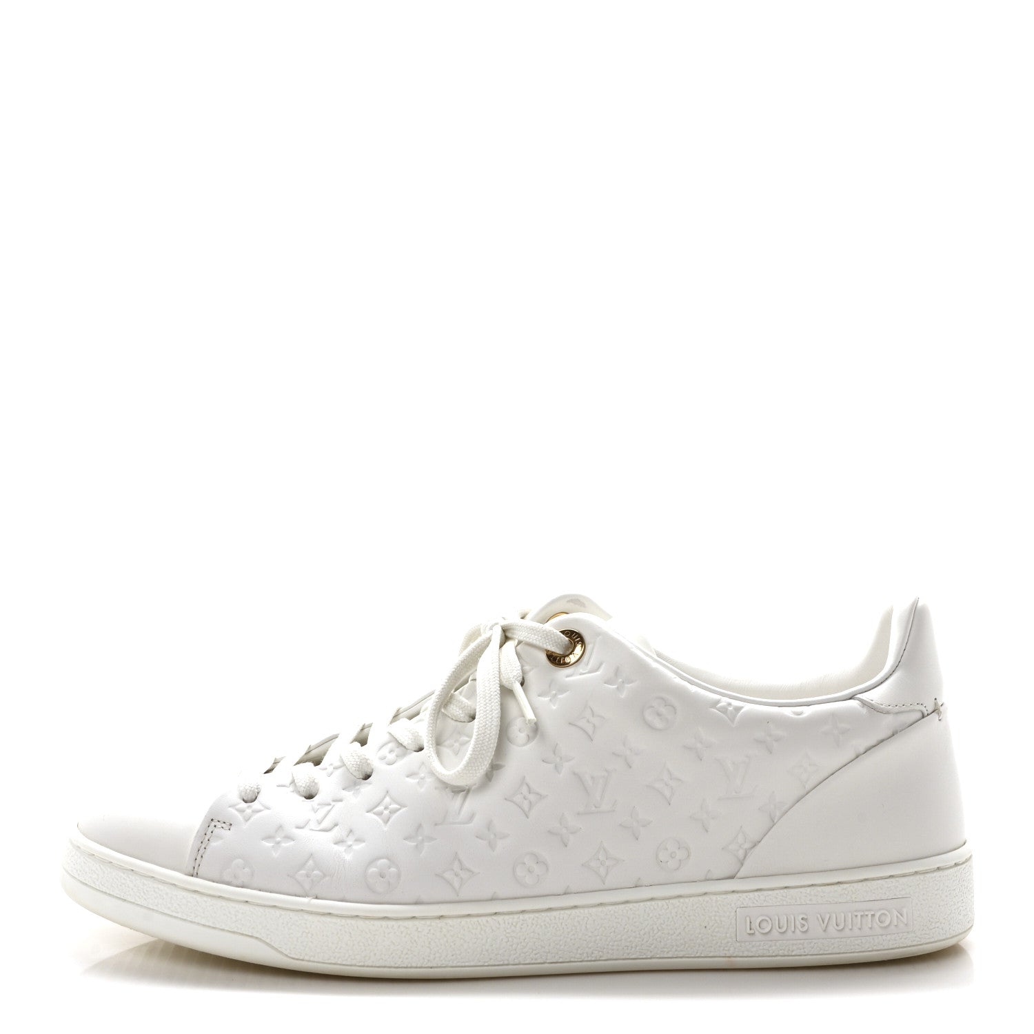 Louis Vuitton Calfskin Monogram Embossed Front Row Sneakers 40 White 1 of 10