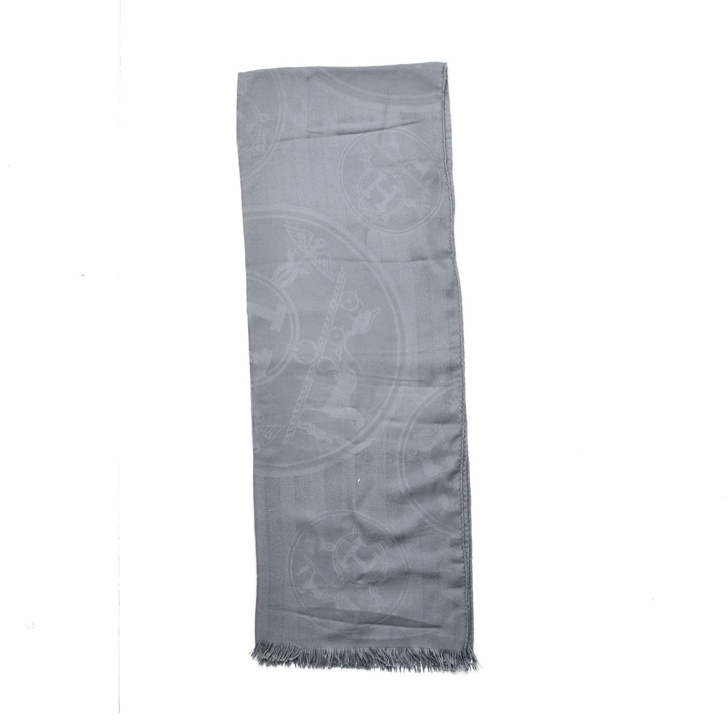 Hermes Cashmere Silk New Libris Stole Gris Souris 1 of 4