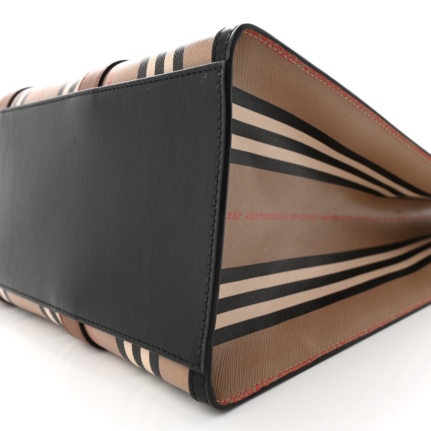 Burberry E-Canvas Stripe Book Tote Tan Archive Beige 9 of 9