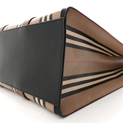 Burberry E-Canvas Stripe Book Tote Tan Archive Beige 9 of 9