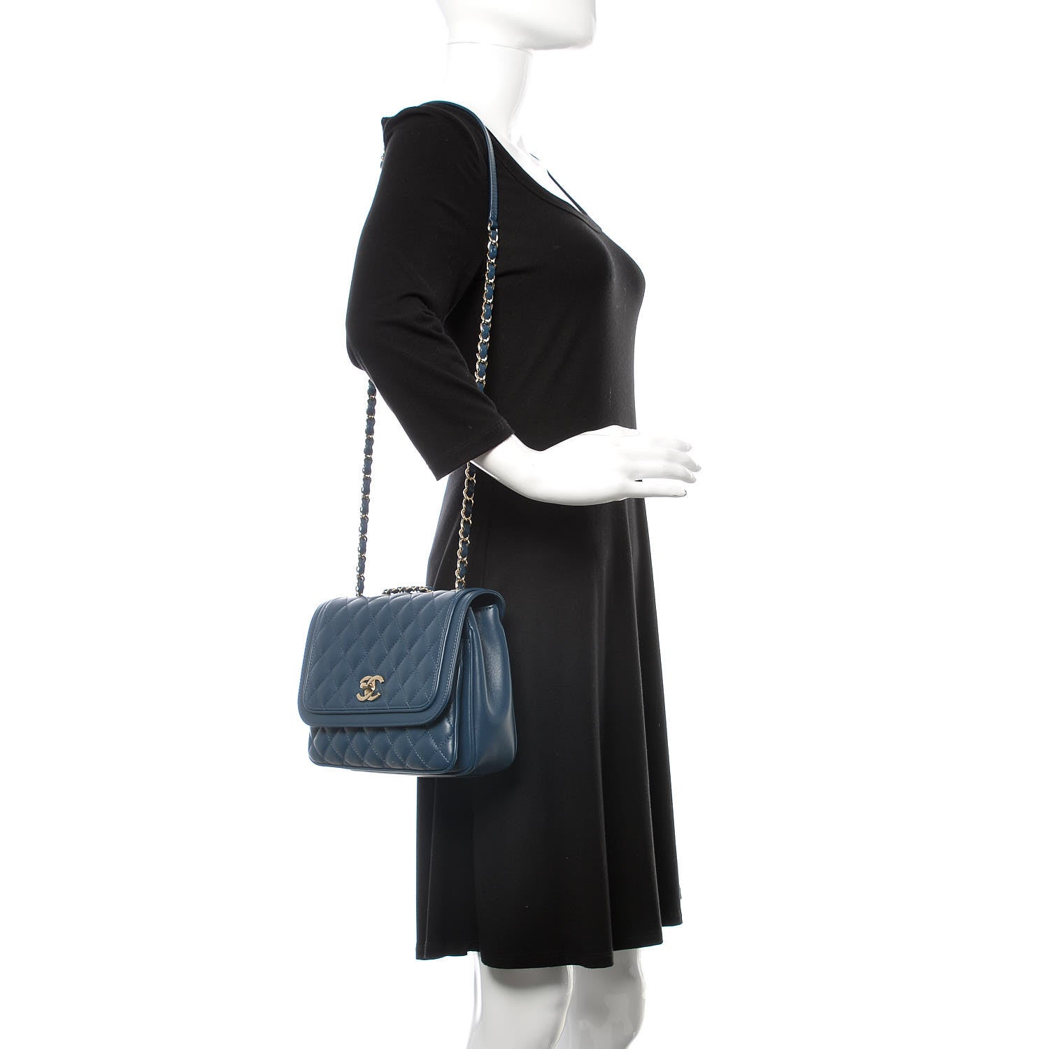 Chanel Lambskin Quilted Medium Lovely Day Flap Blue 2 of 9
