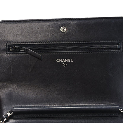 Chanel Canvas Quilted Fluo Boy Wallet On Chain WOC Black Grey Yellow 11 of 14