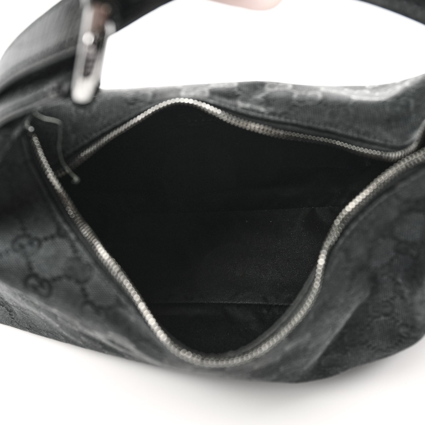 Monogram Medium Horsebit Chain Hobo Black