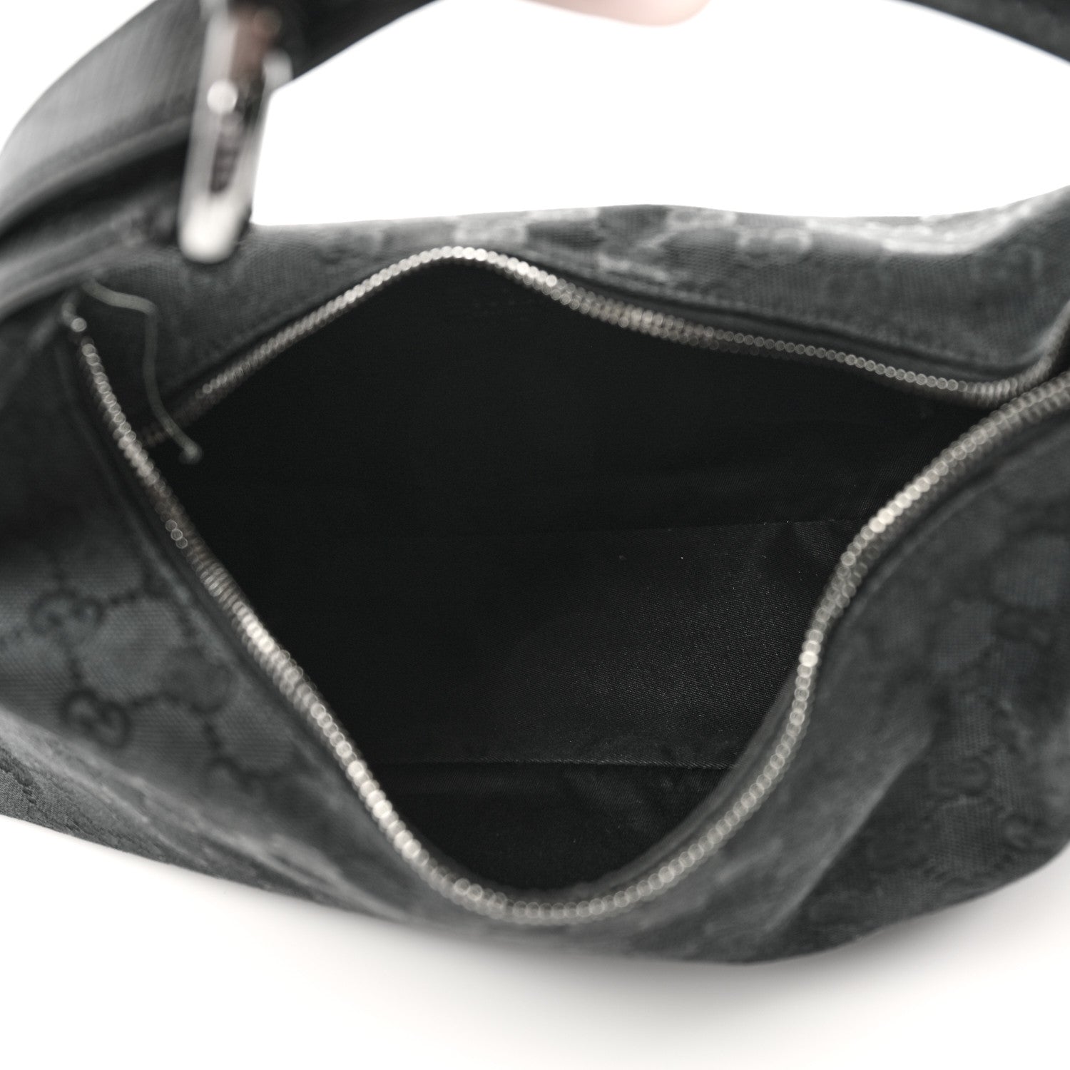Gucci Monogram Medium Horsebit Chain Hobo Black 5 of 14