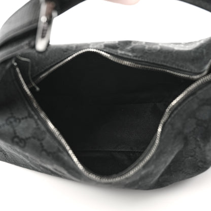 Gucci Monogram Medium Horsebit Chain Hobo Black 5 of 14
