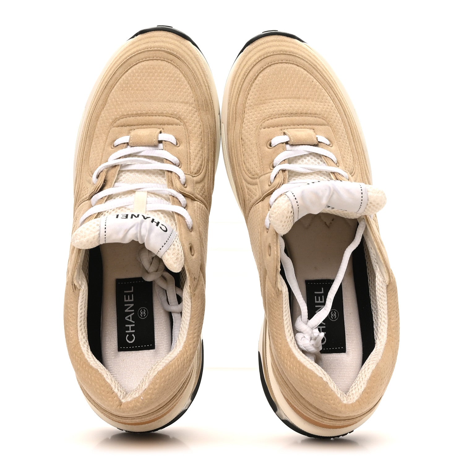 Chanel Fabric CC Womens Sneakers 40 Beige 2 of 9