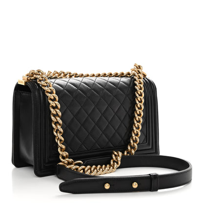Chanel Lambskin Quilted Medium Boy Flap Black 3 of 13