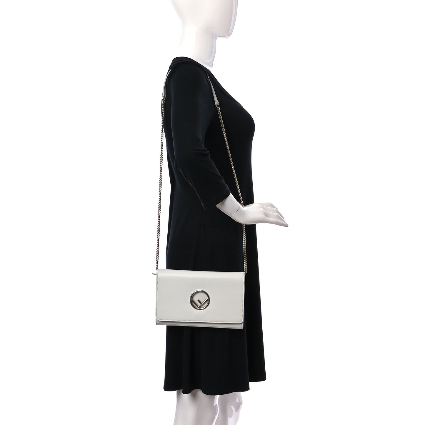 Vitello Liberty Lucido F is Fendi Wallet on Chain White