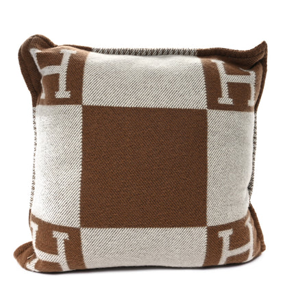 Hermes Wool Cashmere Avalon Pillow PM Ecru Camel 2 of 3