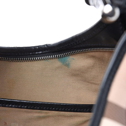 Burberry Calfskin Supernova Check Medium Barton Hobo Black 21 of 22