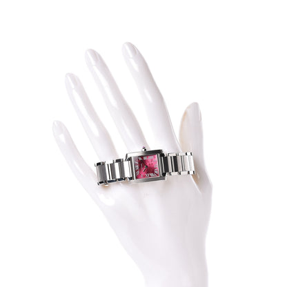 Cartier Stainless Steel 20mm Tank Francaise Quartz Watch Raspberry 2 of 6