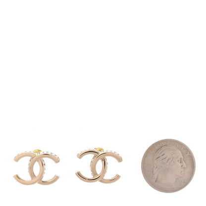 Chanel Metal Baguette Crystal CC Earrings Gold 2 of 5