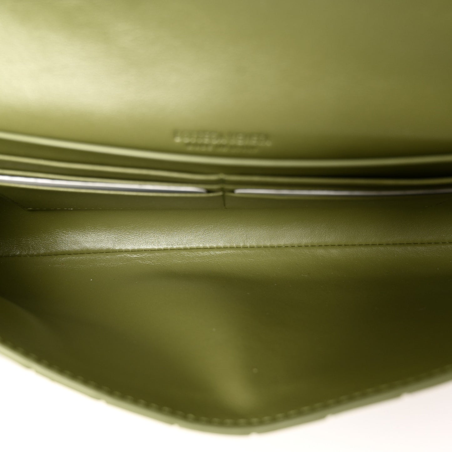 Nappa Intrecciato Long Andiamo Top Handle Clutch Matcha