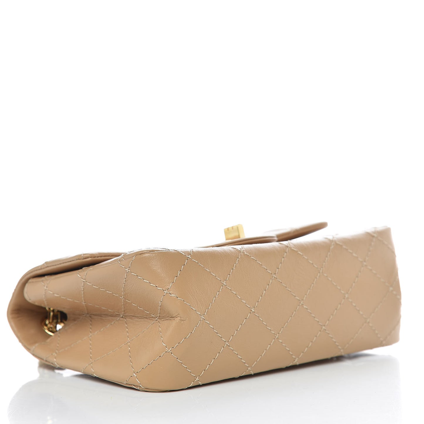 Aged Calfskin Quilted 2.55 Reissue Mini Flap Beige