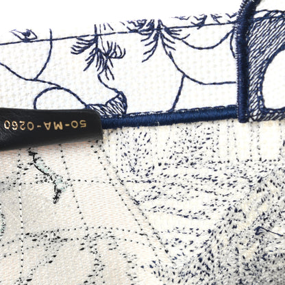 Christian Dior Canvas Embroidered Large Around The World Book Tote Blue 7 of 11