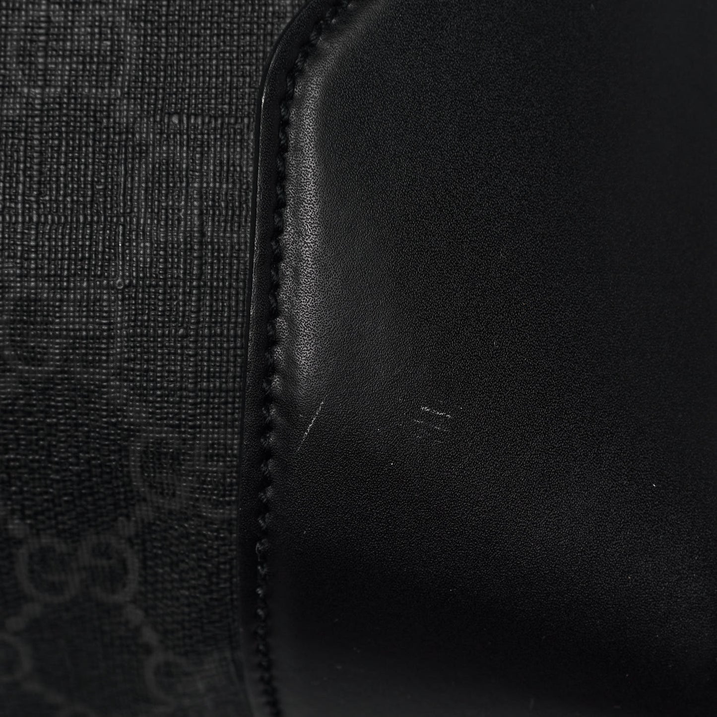 Soft GG Supreme Monogram Appia Calfskin Web Large Carry On Duffle Bag Black Grey