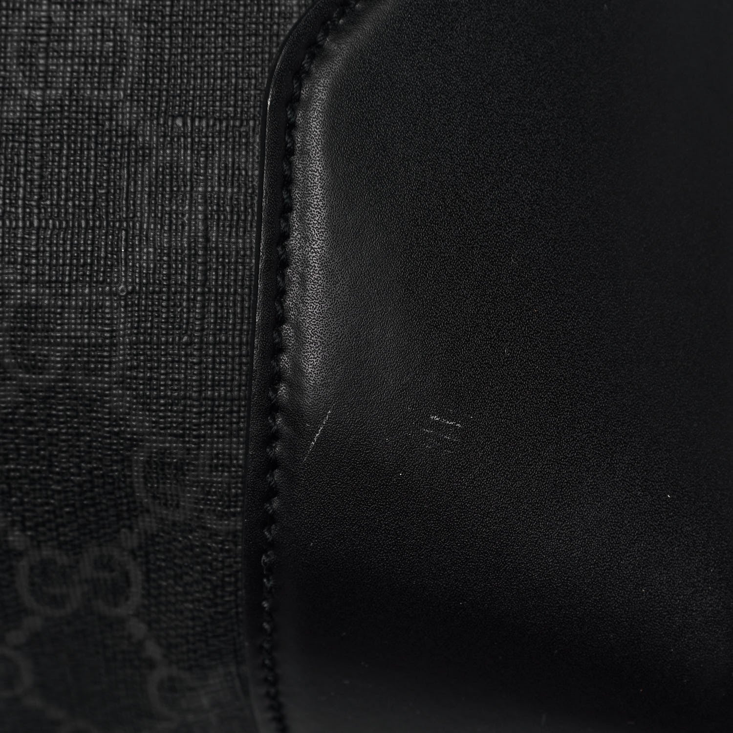 Gucci Soft GG Supreme Monogram Appia Calfskin Web Large Carry On Duffle Bag Black Grey 15 of 15