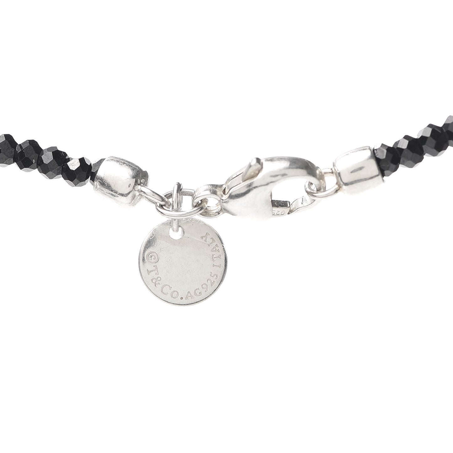 Sterling Silver Black Spinel Ziegfeld Bead Necklace