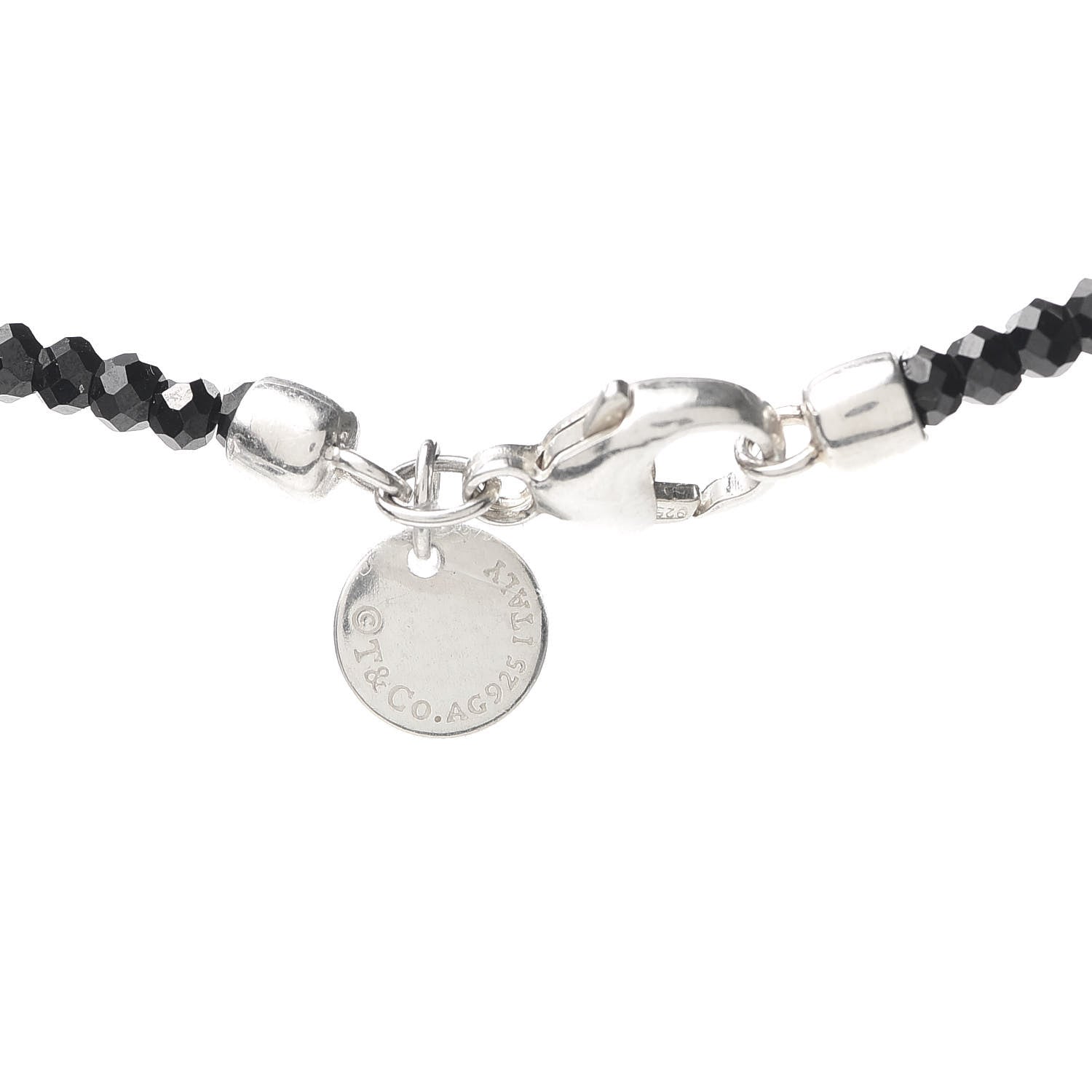 Tiffany Sterling Silver Black Spinel Ziegfeld Bead Necklace 4 of 6
