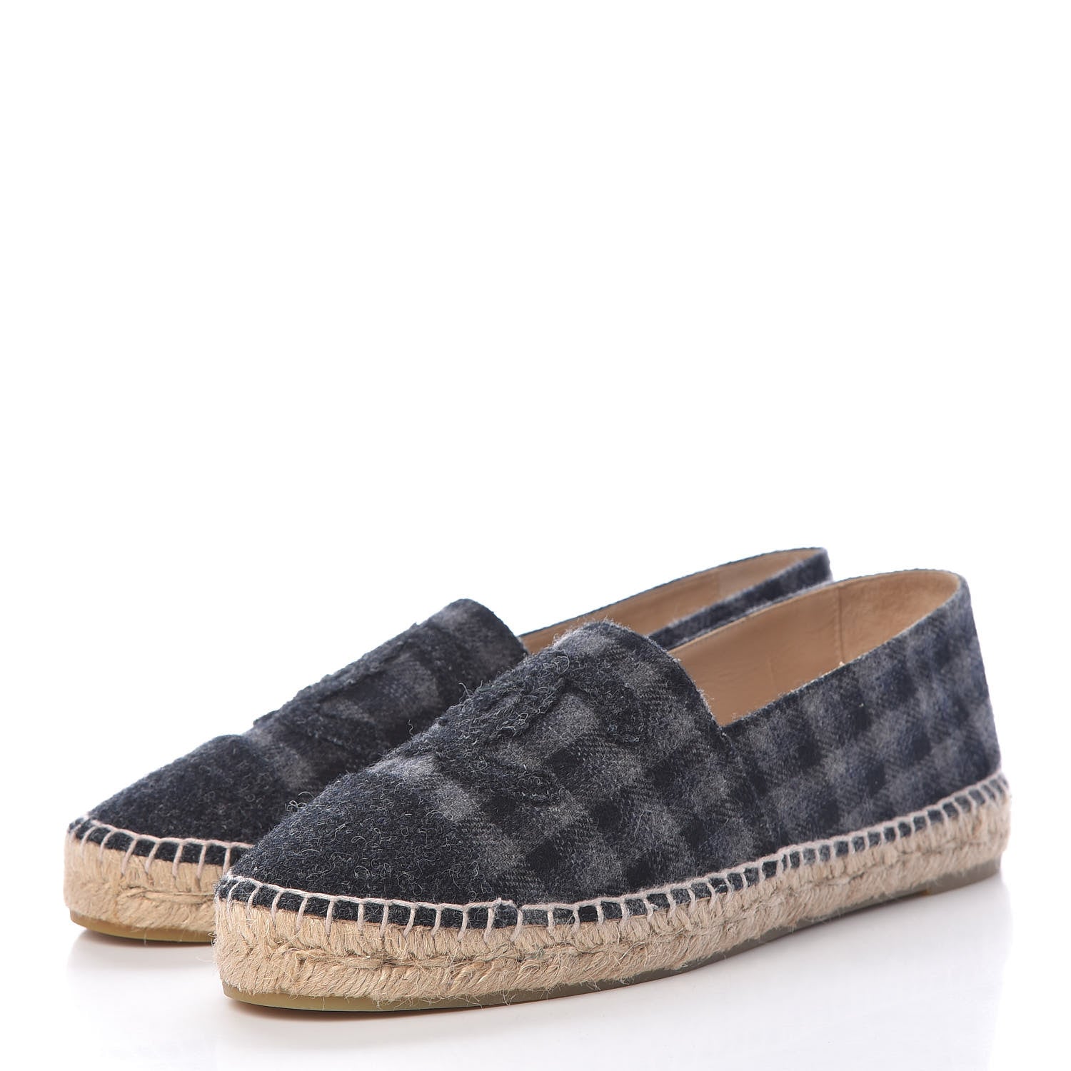 Chanel Flannel CC Espadrilles 40 Dark Grey Black 3 of 9