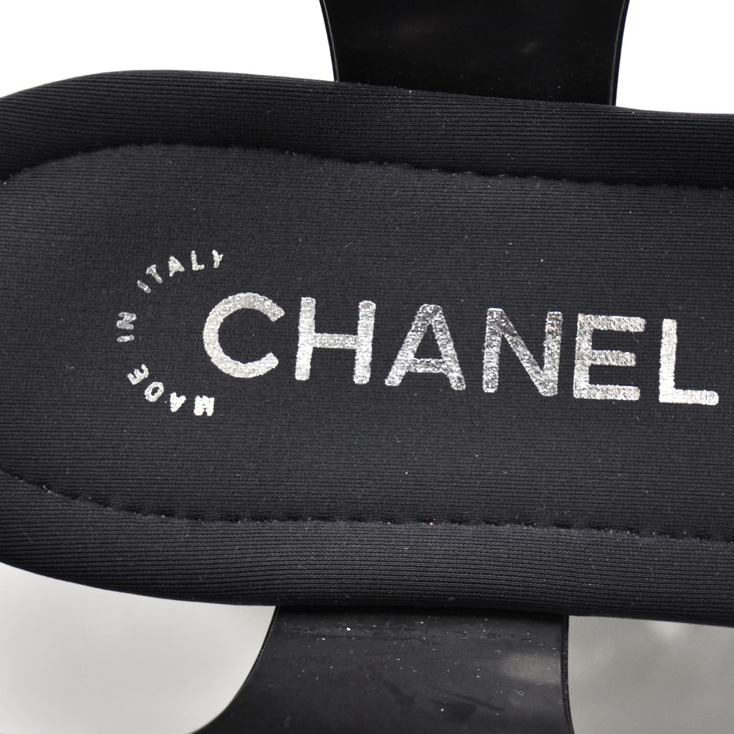Chanel Rubber Platform Sandals 40 Black 6 of 7