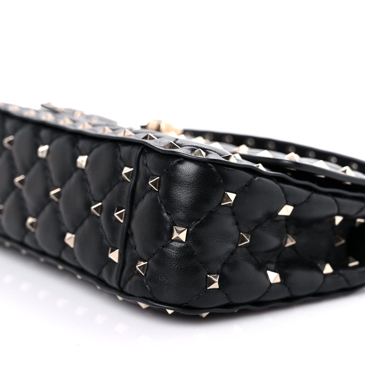 Valentino Garavani Lambskin Small Rockstud Spike Shoulder Bag Black 8 of 8