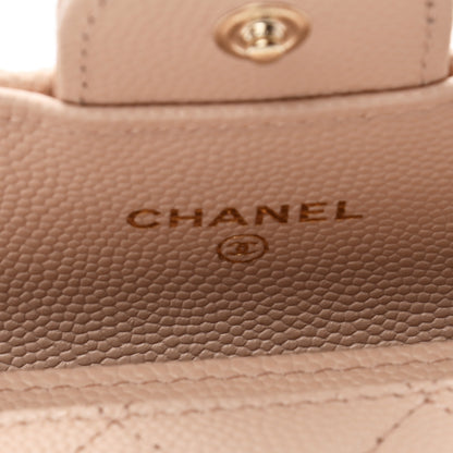 Chanel Caviar Quilted Flap Card Holder Wallet Beige 5 of 7