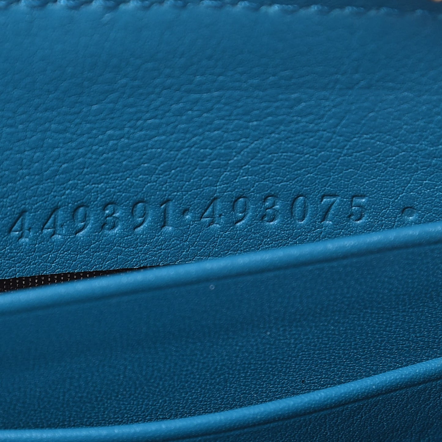 Microguccissima Zip Around Wallet Deep Cobalt
