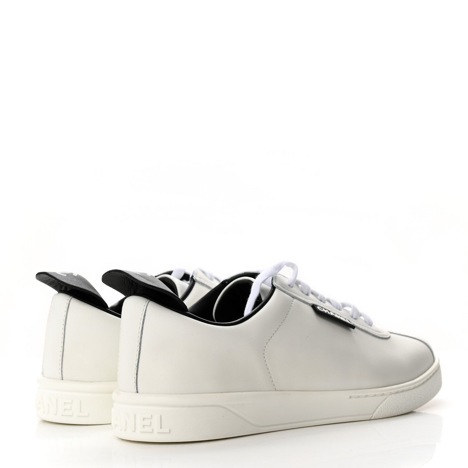 Chanel Calfskin CC Womens Sneakers 38 White 4 of 13