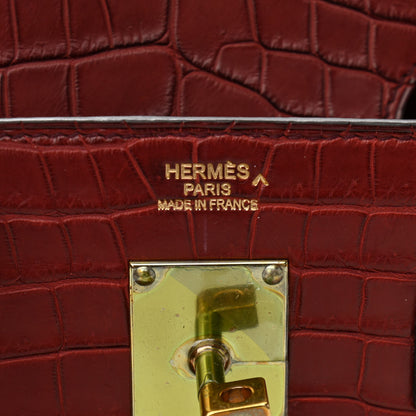 Hermes Matte Porosus Crocodile HAC Birkin 40 Bourgogne 6 of 17