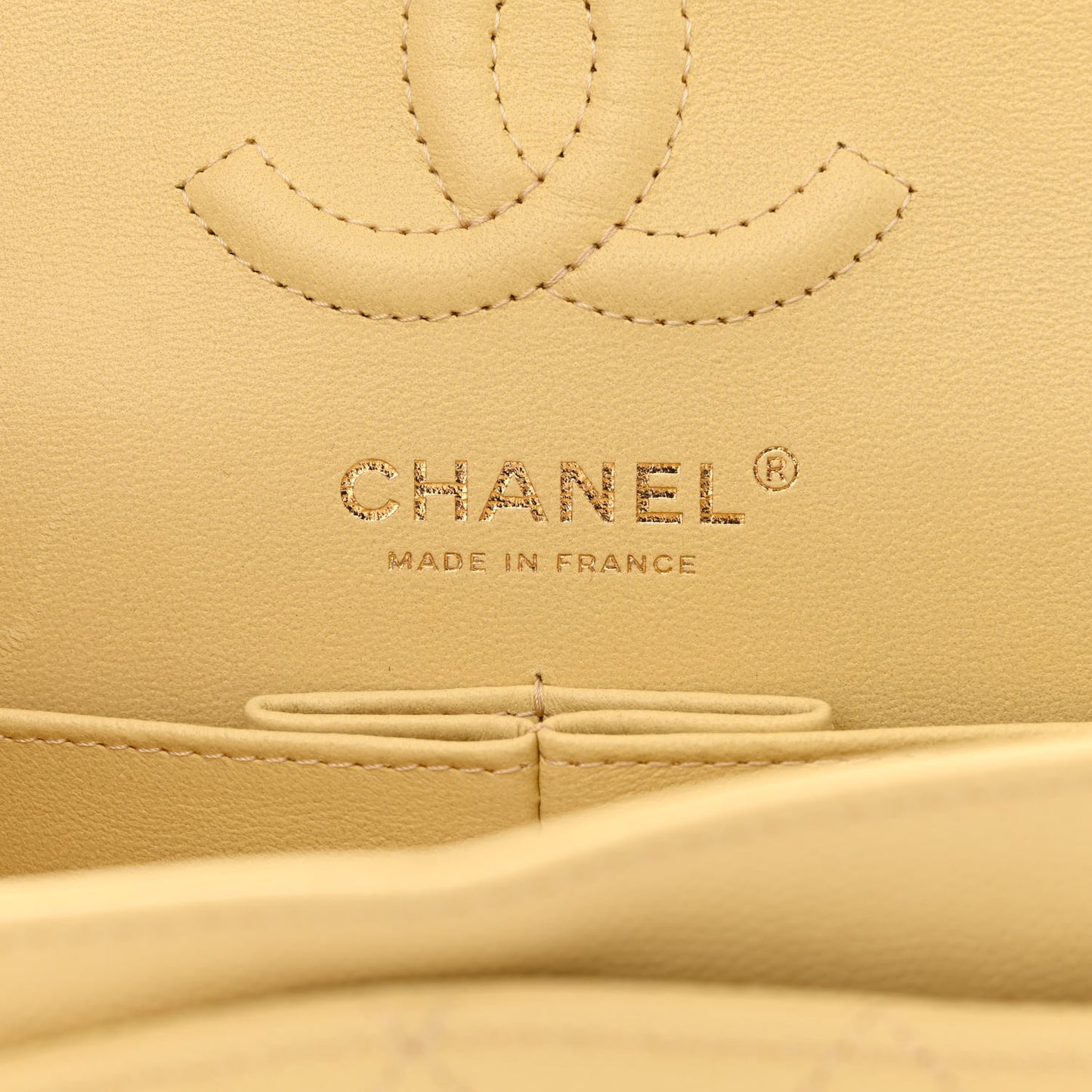 Caviar Quilted Small Double Flap Yellow