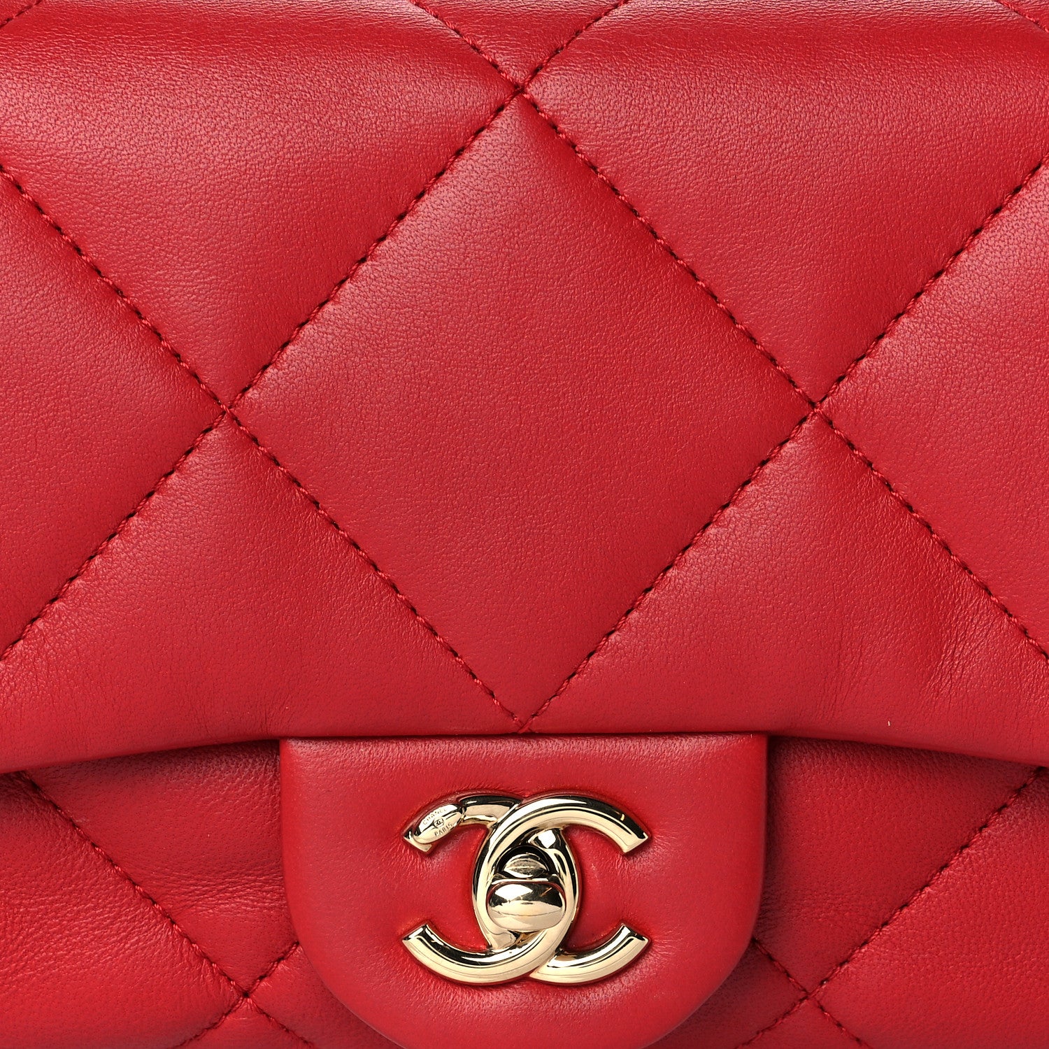 Chanel Lambskin Quilted Small Easy Carry Flap Red 7 of 9