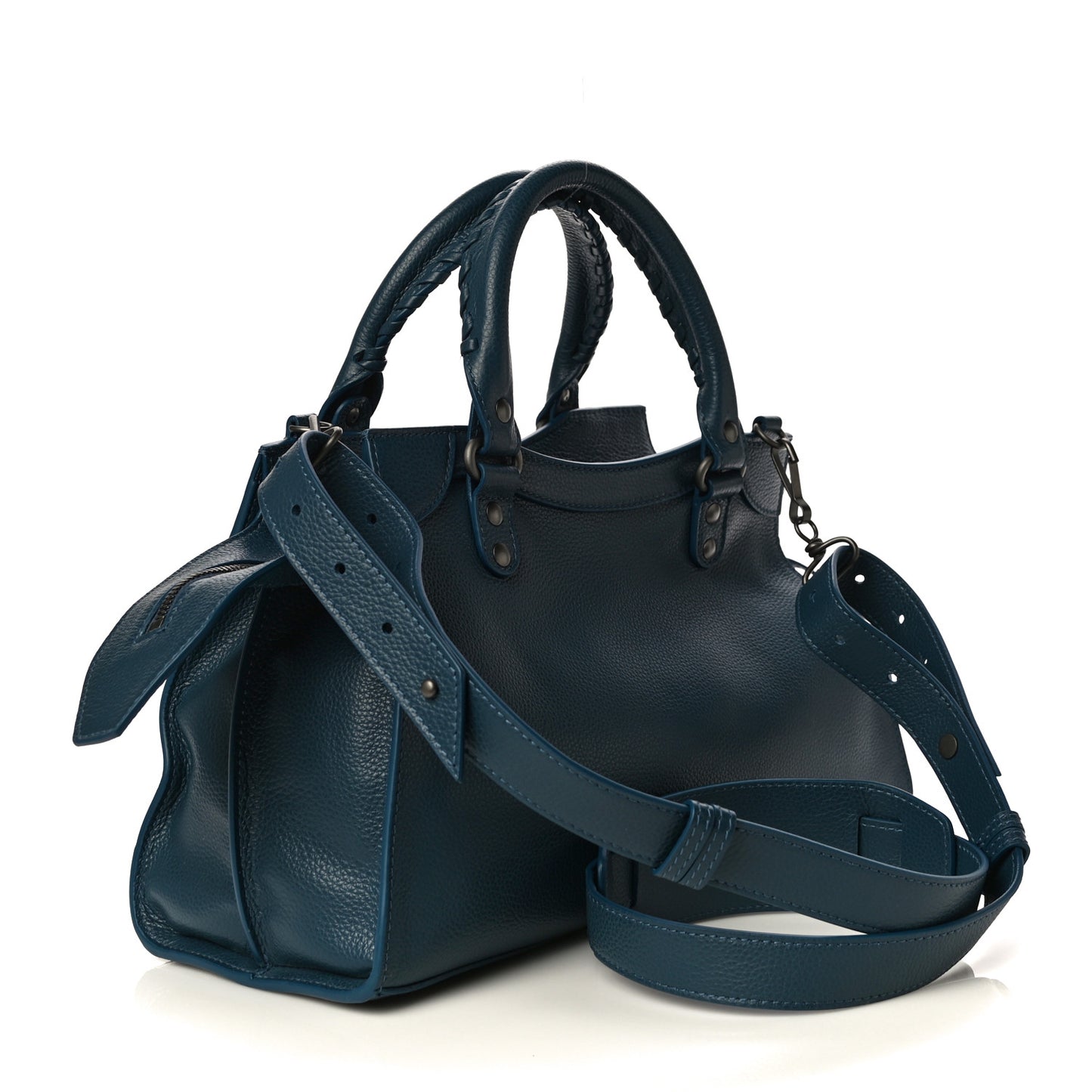 Grained Calfskin Neo Classic Silver Hardware S City Petrol Blue