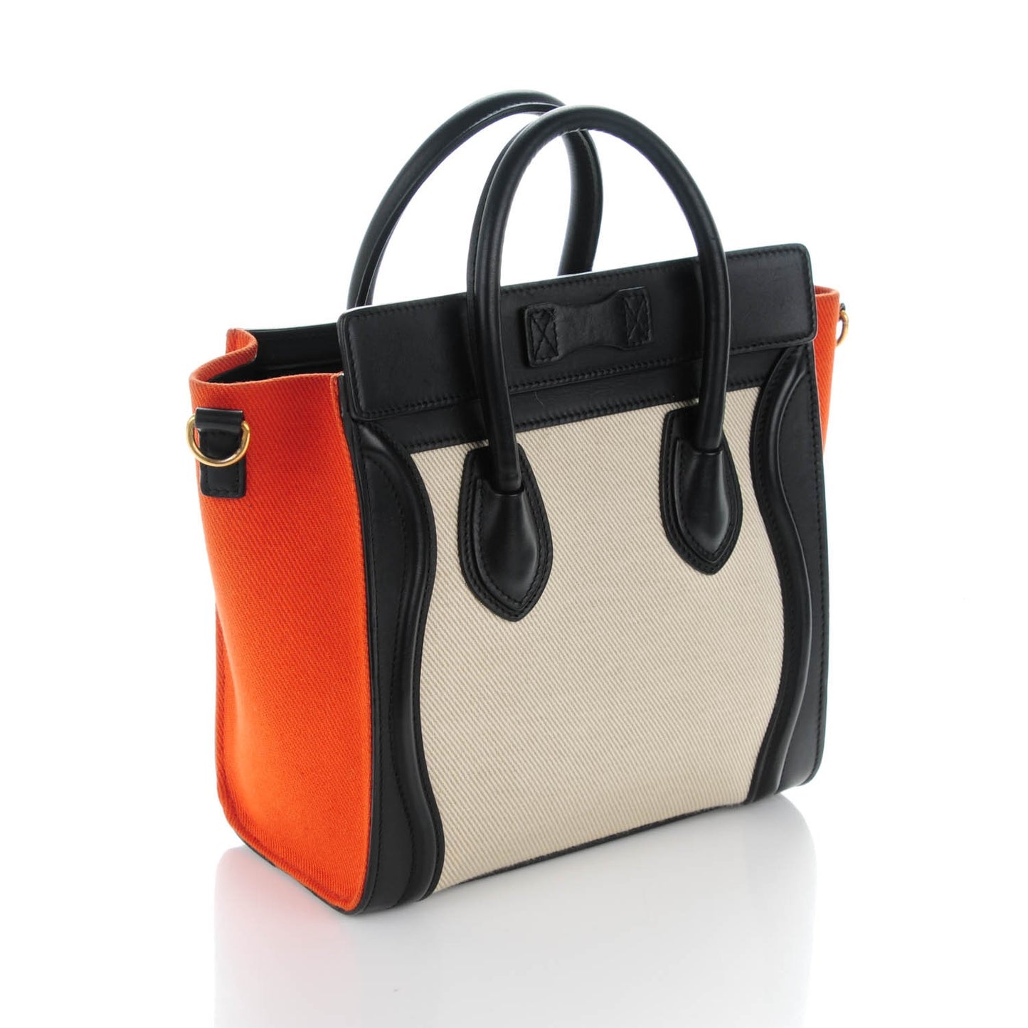 Canvas Smooth Calfskin Nano Tri-Color Luggage Natural