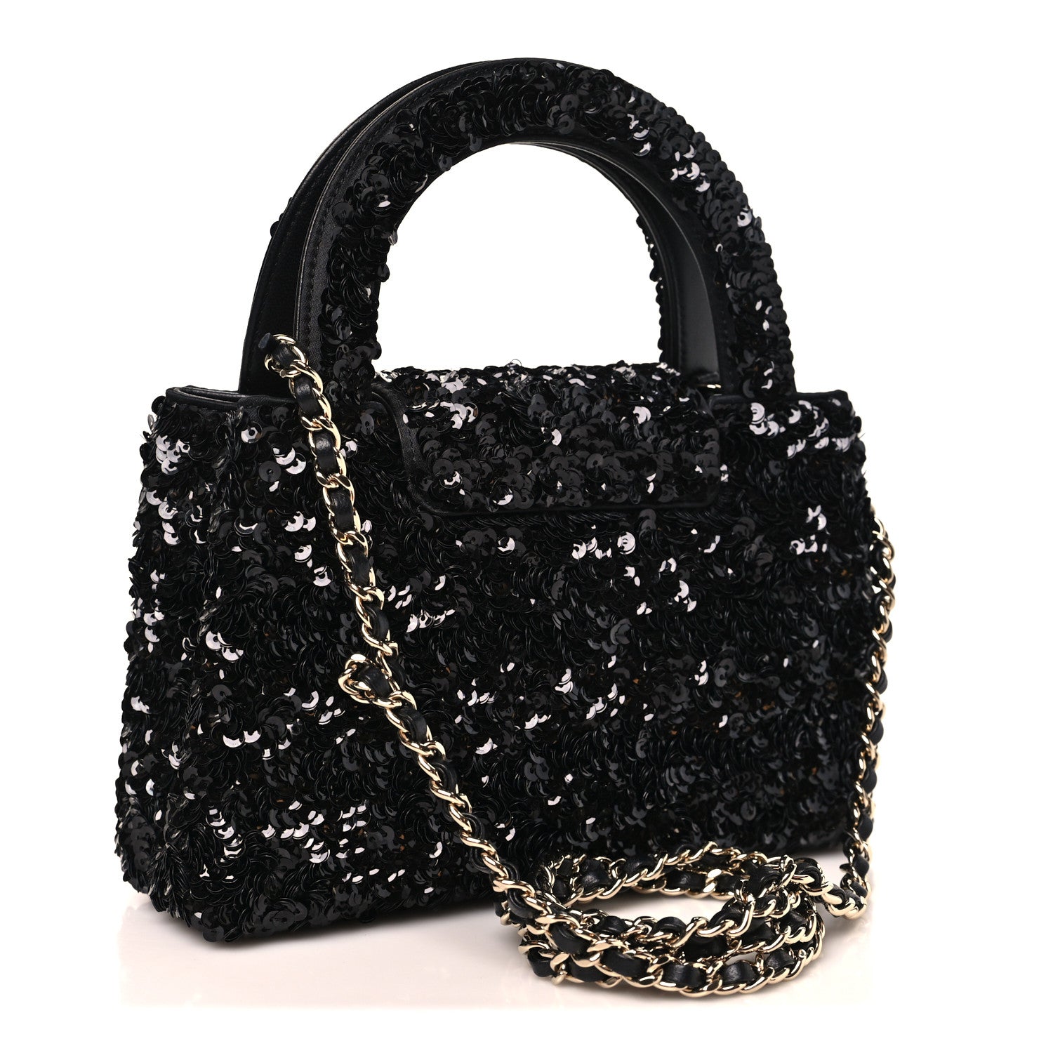 Chanel Sequin Nano Kelly Shopper Black 3 of 10