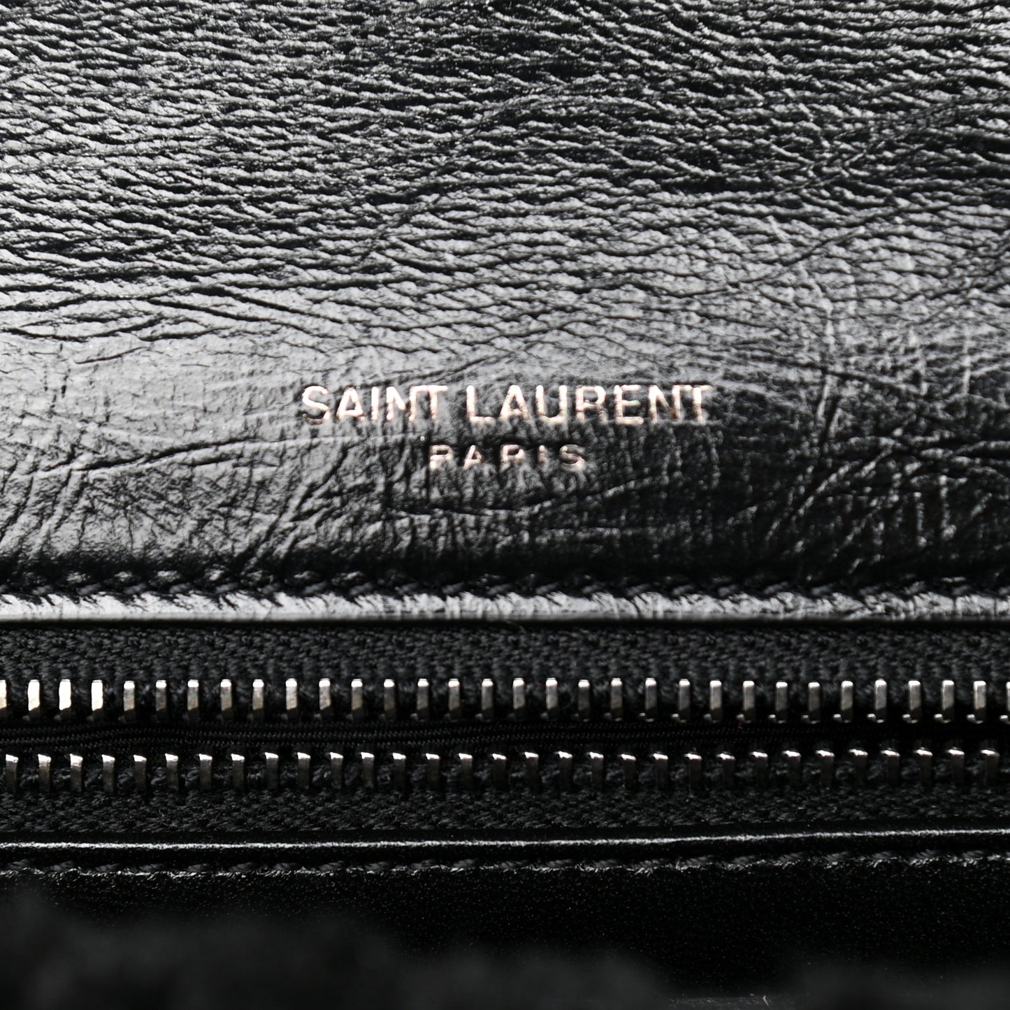 Crinkled Calfskin Shearling Monogram Medium Niki Chain Satchel Black