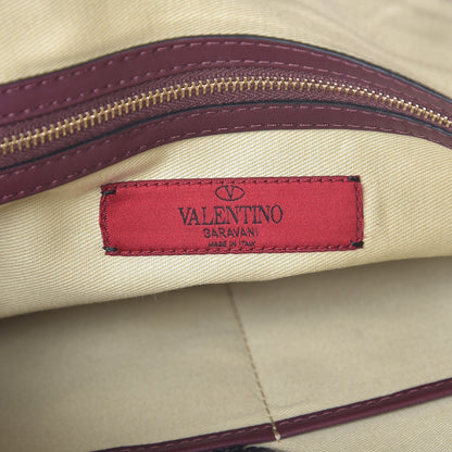 Valentino Garavani Vitello Oversized Rockstud Zip Wristlet Pouch Rubin 6 of 7